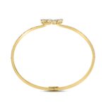 LADIES BANGLE 1 1/2CT ROUND/PEAR DIAMOND 14K YELLOW GOLD - Image 2