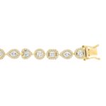 LADIES BRACELET 5 1/2CT ROUND/PEAR/EMERALD/HEART DIAMOND 14K YELLOW GOLD - Image 2