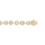 LADIES BRACELET 5 1/2CT ROUND/PEAR/EMERALD/HEART DIAMOND 14K YELLOW GOLD - Image 3