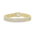 LADIES BRACELET 5CT ROUND DIAMOND 14K YELLOW GOLD
