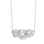 14K WHITE GOLD 1 1/2CT ROUND DIAMOND LADIES PENDANT WITH CHAIN - Image 3