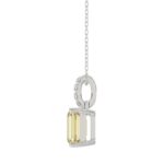 14K WHITE GOLD 1 1/3CT ROUND/YELLOW RADIANT DIAMOND LADIES PENDANT WITH CHAIN - Image 3