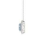14K WHITE GOLD 1 1/4CT ROUND/BLUE EMERALD DIAMOND LADIES PENDANT WITH CHAIN (BLUE EMERALD DIAMOND 1.00CT) - Image 2