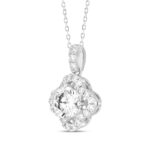 14K WHITE GOLD 1 1/4CT ROUND/DIAMOND LADIES PENDANT - Image 3