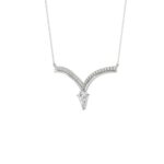 14K WHITE GOLD 1 1/4CT ROUND/KITE STEP CUT DIAMOND LADIES NECKLACE - Image 3