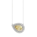 14K WHITE GOLD 1 1/4CT ROUND/PEAR DIAMOND LADIES NECKLACE