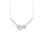 14K WHITE GOLD 1 1/4CT ROUND/PEAR/HEXAGON DIAMOND LADIES NECKLACE