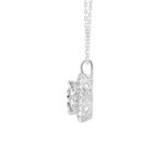 14K WHITE GOLD 1 1/4CT ROUND/PRINCESS DIAMOND LADIES PENDANT WITH CHAIN (CENTER STONE PRINCESS DIAMOND 1CT - Image 2