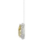 14K WHITE GOLD 1 3/4CT ROUND/YELLOW PEAR DIAMOND LADIES PENDANT WITH CHAIN (CENTER STONE PEAR DIAMOND 1 1/2CT) - Image 2