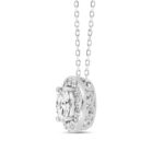 14K WHITE GOLD 1.00CT ROUND/OVAL DIAMOND LADIES PENDANT WITH CHAIN (CENTER STONE OVAL DIAMOND 3/4CT) - Image 3