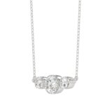14K WHITE GOLD 1/2CT ROUND DIAMOND LADIES NECKLACE - Image 3