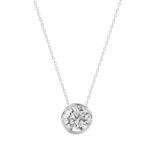 14K WHITE GOLD 1/2CT ROUND DIAMOND LADIES PENDANT