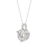 14K WHITE GOLD 2 1/2CT ROUND DIAMOND LADIES SOLITAIRE PENDANT WITH CHAIN - Image 3