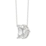 14K WHITE GOLD 2 1/3CT FANCY CUT ALPHABET DIAMOND LADIES PENDANT WITH CHAIN - Image 3