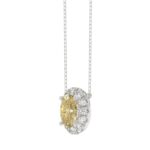 14K WHITE GOLD 2.00CT ROUND/OVAL DIAMOND LADIES PENDANT WITH CHAIN - Image 3