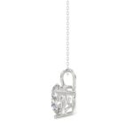 14K WHITE GOLD 2CT ROUND DIAMOND LADIES SOLITAIRE PENDANT WITH CHAIN - Image 2