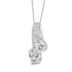 14K WHITE GOLD 2CT ROUND/OVAL/PEAR DIAMOND LADIES PENDANT WITH CHAIN - Image 3