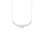 14K WHITE GOLD 3/4CT ROUND/KITE STEP CUT DIAMOND LADIES NECKLACE