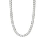 14K WHITE GOLD 9 1/2CT 16" ROUND DIAMOND LADIES TENNIS NECKLACE - Image 3