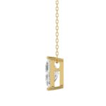 14K YELLOW GOLD 1 1/2CT FANCY CUT ALPHABET DIAMOND LADIES PENDANT WITH CHAIN - Image 2