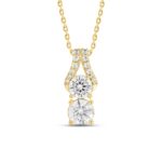 14K YELLOW GOLD 1 1/2CT ROUND DIAMOND LADIES PENDANT WITH CHAIN