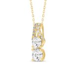 14K YELLOW GOLD 1 1/2CT ROUND DIAMOND LADIES PENDANT WITH CHAIN - Image 3