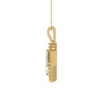 14K YELLOW GOLD 1 1/4CT ROUND/KITE STEP CUT DIAMOND LADIES PENDANT - Image 2