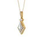 14K YELLOW GOLD 1 1/4CT ROUND/KITE STEP CUT DIAMOND LADIES PENDANT - Image 3