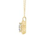14K YELLOW GOLD 1 1/4CT ROUND/PRINCESS DIAMOND LADIES PENDANT WITH CHAIN (CENTER STONE PRINCESS DIAMOND 1CT - Image 2