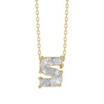14K YELLOW GOLD 1 3/4CT FANCY CUT ALPHABET DIAMOND LADIES PENDANT WITH CHAIN