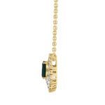 14K YELLOW GOLD 1.00CT ROUND/MARQUISE/OVAL DIAMOND LADIES PENDANT WITH CHAIN (CENTER STONE EMERALD OVAL DIAMOND 1 1/4CT) - Image 2
