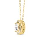 14K YELLOW GOLD 1.00CT ROUND/OVAL DIAMOND LADIES PENDANT WITH CHAIN (CENTER STONE OVAL DIAMOND 3/4CT) - Image 3