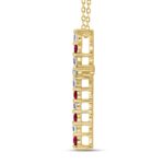 14K YELLOW GOLD 3/4CT ROUND DIAMOND LADIES PENDANT (RUBY ROUND DIAMOND 3/8CT) - Image 2