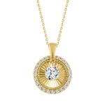 14K YELLOW GOLD 3/4CT ROUND DIAMOND LADIES PENDANT WITH CHAIN