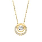 14K YELLOW GOLD 3/4CT ROUND DIAMOND LADIES PENDANT WITH CHAIN (CENTER STONE ROUND DIAMOND 1/2CT)