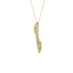 14K YELLOW GOLD 3/8CT ROUND DIAMOND LADIES PENDANT WITH CHAIN - Image 3