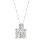 18K WHITE GOLD 1.00CT ROUND DIAMOND SOLITAIRE PENDANT WITH CHAIN (TALON CLAWS LOCK) - Image 3
