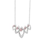 ETERNAL BLUSH COLLECTION LADIES NECKLACE 1/2CT PINK ROUND DIAMOND 14K WHITE GOLD - Image 3