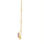 ETERNAL BLUSH COLLECTION LADIES NECKLACE 3/4CT ROUND/PEAR DIAMOND 14K YELLOW GOLD (CENTER STONE PINK PEAR DIAMOND 1/2CT) - Image 2