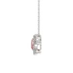 ETERNAL BLUSH COLLECTION LADIES PENDANT 1CT ROUND DIAMOND 14K WHITE GOLD WITH CHAIN (CENTER STONE PINK ROUND DIAMOND 3/4CT) - Image 2