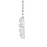 LADIES CROSS PENDANT WITH CHAIN 2 1/2CT ROUND DIAMOND 14K WHITE GOLD - Image 2