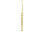 LADIES CROSS PENDANT WITH CHAIN 5CT ROUND DIAMOND 14K YELLOW GOLD - Image 2