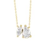 LADIES NECKLACE 1 1/2CT PEAR/MARQUISE DIAMOND 14K YELLOW GOLD