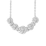LADIES NECKLACE 1 1/2CT ROUND DIAMOND 14K WHITE GOLD - Image 3