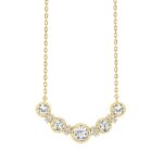 LADIES NECKLACE 1 1/2CT ROUND DIAMOND 14K YELLOW GOLD