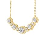 LADIES NECKLACE 1 1/2CT ROUND DIAMOND 14K YELLOW GOLD - Image 3