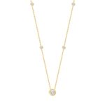LADIES NECKLACE 1 5/8CT ROUND DIAMOND 14K YELLOW GOLD