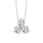 LADIES NECKLACE 1/2CT ROUND DIAMOND 18K WHITE GOLD - Image 4