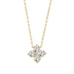 LADIES NECKLACE 1/2CT ROUND DIAMOND 18K YELLOW GOLD