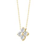 LADIES NECKLACE 1/2CT ROUND DIAMOND 18K YELLOW GOLD - Image 3